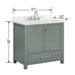 Avanity Modero 36 Single Vanity Smoke Green in Cala White Engineered Stone Dimension
