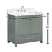 Avanity Modero 36 Single Vanity Smoke Green in Carrara White Marble Dimension