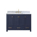 Avanity Modero 48 Inch Single Vanity Navy Blue in Carrara White Marble