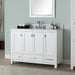 Avanity Modero 48 inch Single Vanity White in Carrara White Marble Corner View