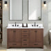 Avanity Modero 60 Double Vanity Mocha Oak in Cala White Engineered Stone Front View