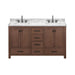 Avanity Modero 60 Double Vanity Mocha Oak in Carrara White Marble