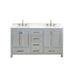 Avanity Modero 60 inch Double Vanity Chilled Gray in Cala White Engineered Stone