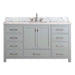 Avanity Modero 60 inch Single Vanity Chilled Gray in Carrara White Marble