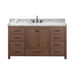 Avanity Modero 60 inch Single Vanity Mocha Oak in Carrara White Marble