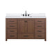 Avanity Modero 60 Single Vanity Mocha Oak in Cala White Engineered Stone Front View