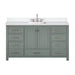 Avanity Modero 60 Single Vanity Smoke Green in Cala White Engineered Stone Front View