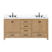 Avanity Modero 72 Double Vanity Brushed Oak in Cala White Engineered Stone Front View