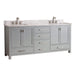 Avanity Modero 72 Double Vanity Chilled Gray in Carrara White Marble Corner View