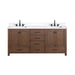 Avanity Modero 72 Double Vanity Mocha Oak in Cala White Engineered Stone Front View
