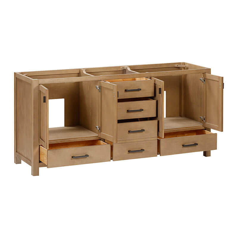 Avanity Modero 72 inch Double Vanity Brushed Oak Cabinet Only Drawer