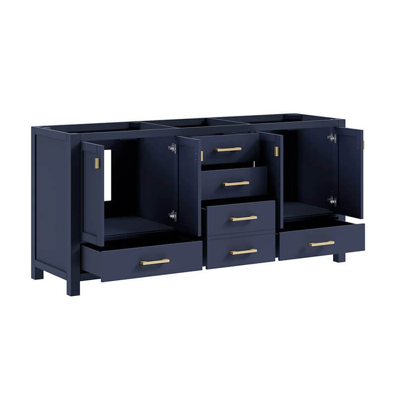 Avanity Modero 72 inch Double Vanity Navy Blue Cabinet Only Drawer