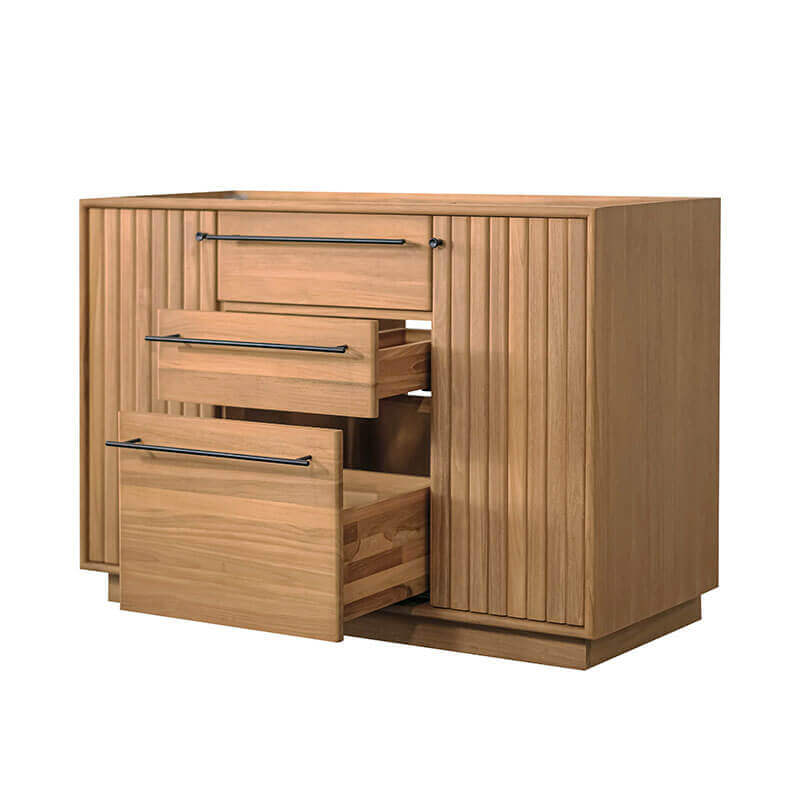 Avanity Parker 48 inch Single Sink Teak Bathroom Vanity Natural Teak Cabinet Only Drawers