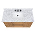Avanity Parker 48 inch Single Sink Teak Bathroom Vanity Natural Teak in Carrara White Marble