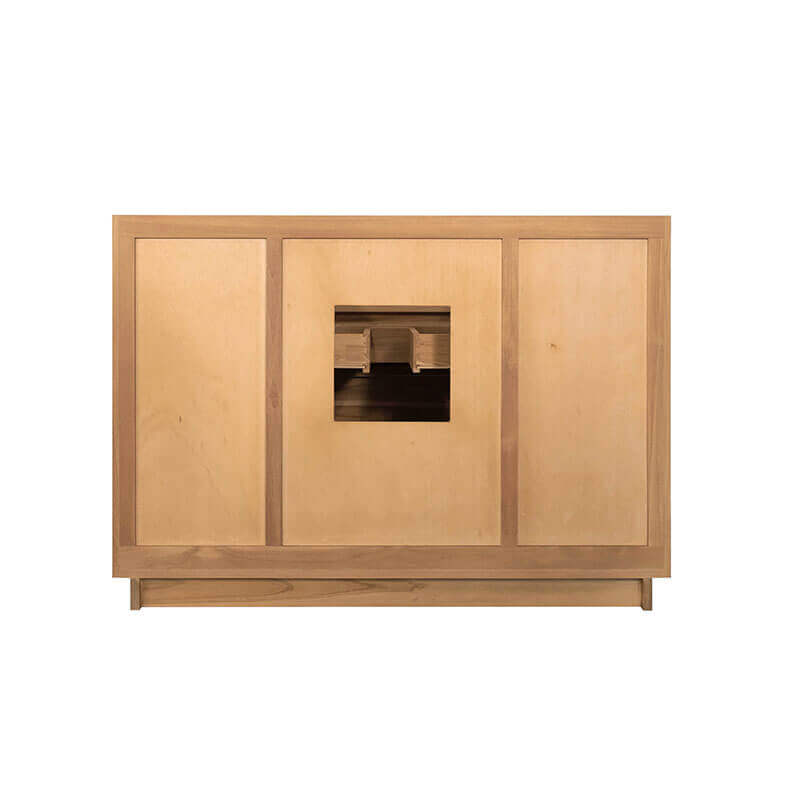 Avanity Parker 48 Single Sink Teak Bathroom Vanity Natural Teak Cabinet Only Black View
