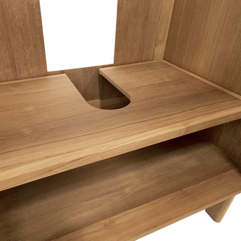 Avanity Parker 72 Double Sink Teak Bathroom Vanity Natural Teak Cabinet Only Adjustable Shelf