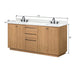 Avanity Parker 72 Double Sink Teak Bathroom Vanity Natural Teak in White Engineered Stone Dimension