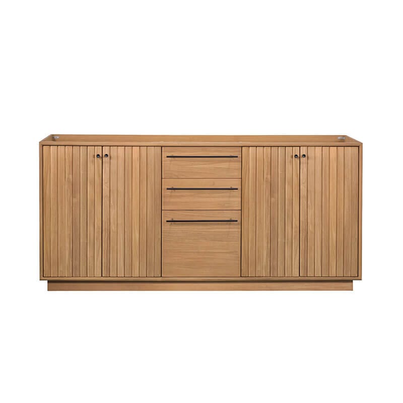 Avanity Parker 72 inch Double Sink Teak Bathroom Vanity Natural Teak Cabinet Only