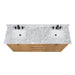 Avanity Parker 72 inch Double Sink Teak Bathroom Vanity Natural Teak in Carrara White Marble