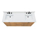 Avanity Parker 72 inch Double Sink Teak Bathroom Vanity Natural Teak in White Engineered Stone