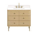 Avanity Serena 36 Inch Single Vanity Freestanding White Oak in White Engineered Stone Front View