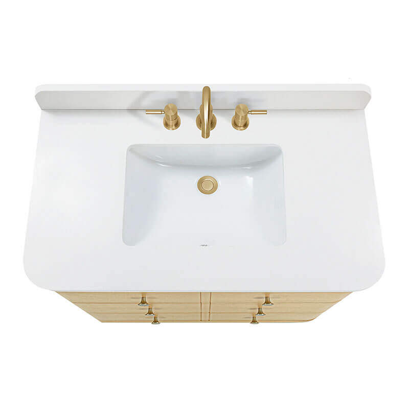 Avanity Serena 36 Single Vanity Freestanding White Oak in White Engineered Stone