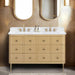 Avanity Serena 48 Inch Single Vanity White Oak Freestanding in Cala White Engineered Stone Front View