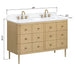 Avanity Serena 48 Single Vanity White Oak Freestanding in Cala White Engineered Stone Dimension