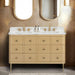 Avanity Serena 48 Single Vanity White Oak Freestanding in Calacatta Quartz Front View