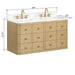 Avanity Serena 48 Single Vanity White Oak Wall-mounted in Calacatta Quartz Dimension