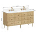 Avanity Serena 60 Double Vanity Freestanding White Oak in Cala White Engineered Stone Dimension