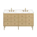 Avanity Serena 60 Double Vanity Freestanding White Oak in Calacatta Quartz Front View
