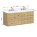 Avanity Serena 60 Double Vanity Wall-mounted White Oak in Cala White Engineered Stone Dimension