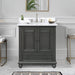 Avanity Thompson 30 Inch Single Vanity Charcoal Glaze in Cala White Engineered Stone Front View
