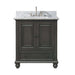 Avanity Thompson 30 Inch Single Vanity Charcoal Glaze in Carrara White Marble Front View