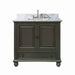 Avanity Thompson 36  Inch Single Vanity Charcoal Glaze in Carrara White Marble
