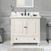 Avanity Thompson 36  Inch Single Vanity French White in Cala White Engineered Stone Front View