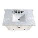 Avanity Thompson 36  Inch Single Vanity French White in Carrara White Marble