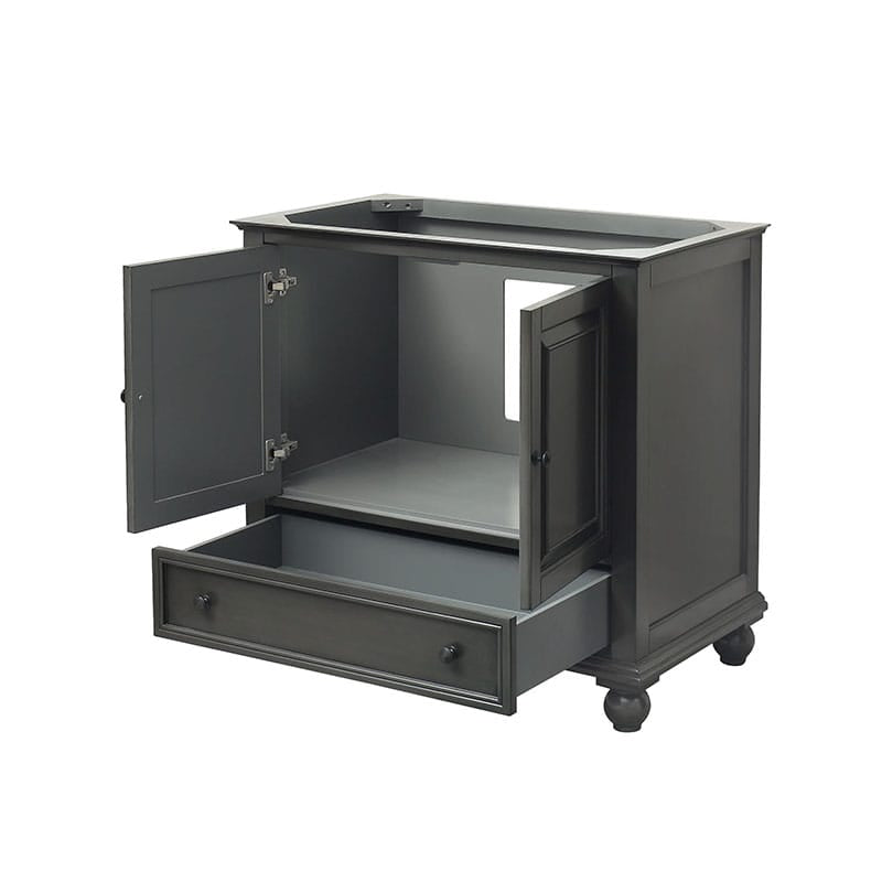 Avanity Thompson 36  Single Vanity Charcoal Glaze Cabinet Only Open