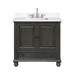 Avanity Thompson 36  Single Vanity Charcoal Glaze in Cala White Engineered Stone Front View