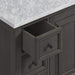 Avanity Thompson 48 Single Vanity Charcoal Glaze in Carrara White Marble Open Drawer