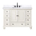 Avanity Thompson 48 Single Vanity French White in Cala White Engineered Stone Front View