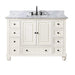 Avanity Thompson 48 Single Vanity French White in Carrara White Marble Front View