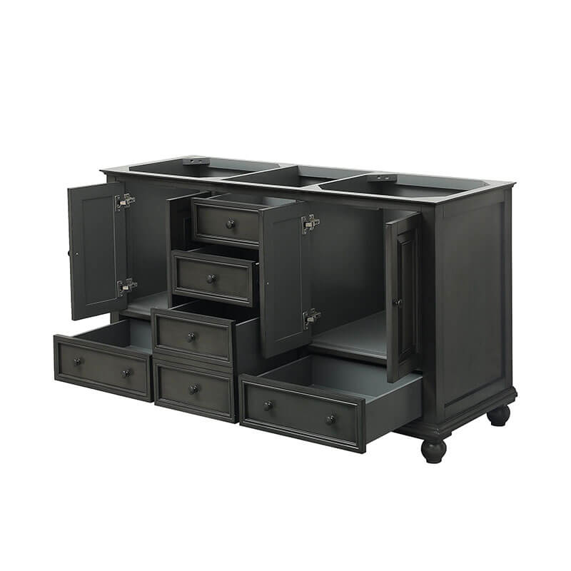 Avanity Thompson 60 Double Vanity Charcoal Glaze Cabinet Only Corner View