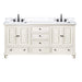 Avanity Thompson 72 Double Vanity French White in Cala White Engineered Stone Front View