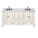 Avanity Thompson 72 Double Vanity French White in Carrara White Marble Front View