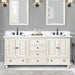 Avanity Thompson 72 Inch Double Vanity French White in Cala White Engineered Stone Front View