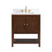 Avanity Zoe 30 Single Sink Bathroom Vanity Walnut in White Quartz