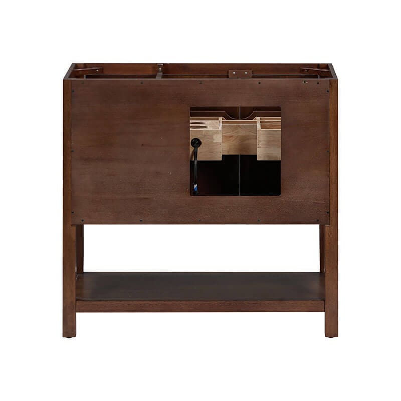 Avanity Zoe 36 inch Single Sink Bathroom Vanity Walnut Cabinet Only Back View