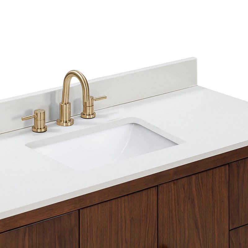 Avanity Zoe 48 Single Sink Bathroom Vanity Walnut in White Quartz